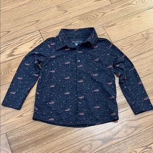 Andy & Evan Blue and Red Button Down Shirt with Pattern